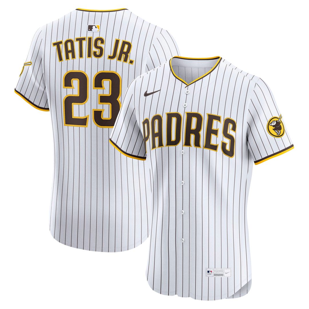 San Diego Padres Fernando Tatis Jr. Nike Khaki Sand Elite Jersey product image 7, provided for visual reference and product