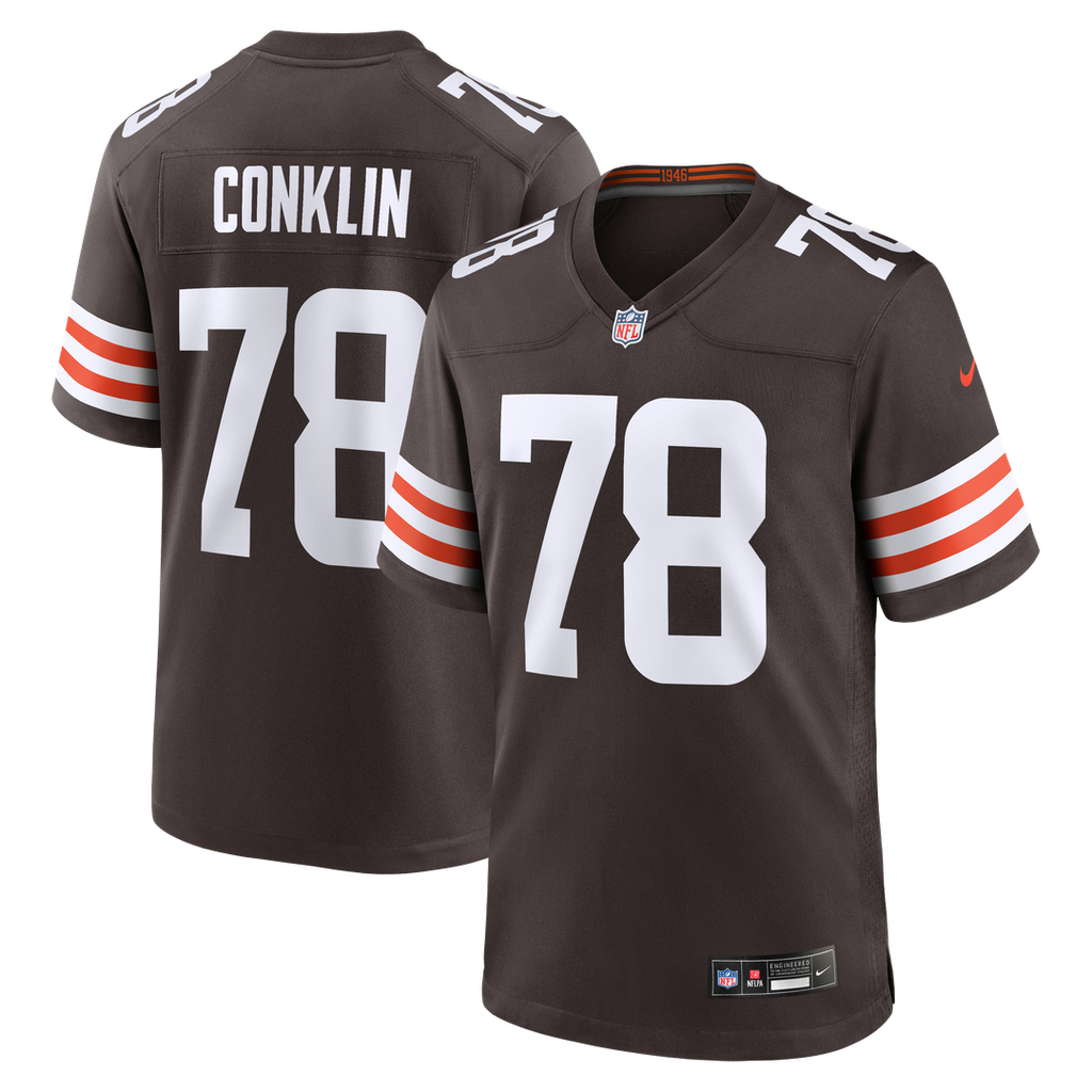 Cleveland Browns Jack Conklin Nike Brown Team Game Jersey product image 1, provided for visual reference and product detail