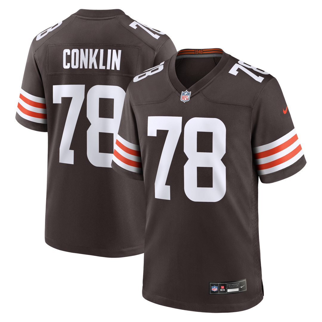 Cleveland Browns Jack Conklin Nike Brown Team Game Jersey product image 1, provided for visual reference and product detail