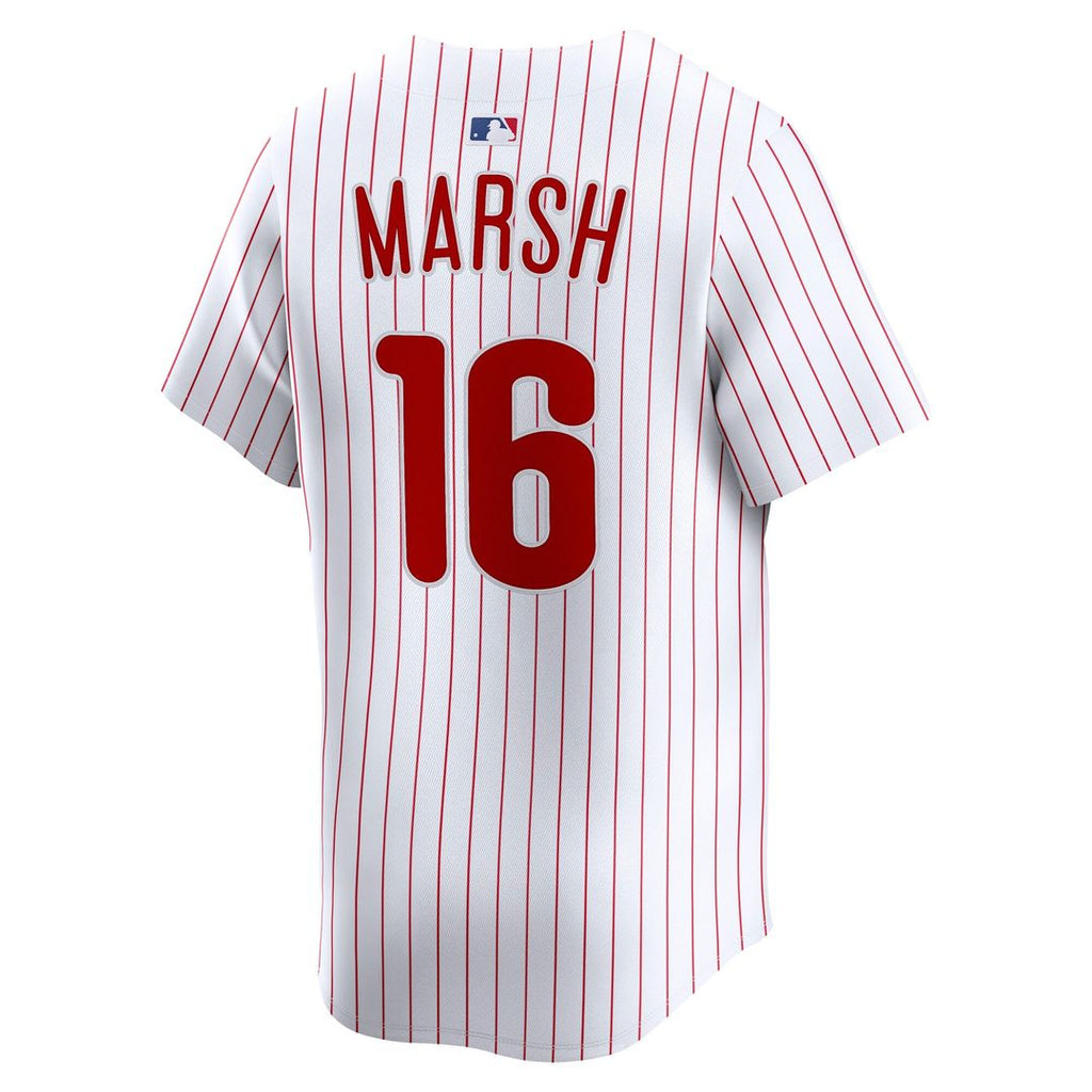 Philadelphia Phillies Brandon Marsh Nike White Home Limited Player Jersey product image 3, provided for visual reference and