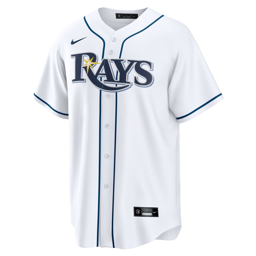 Tampa Bay Rays Nike White Home Replica Jersey product image 2, provided for visual reference and product detail review