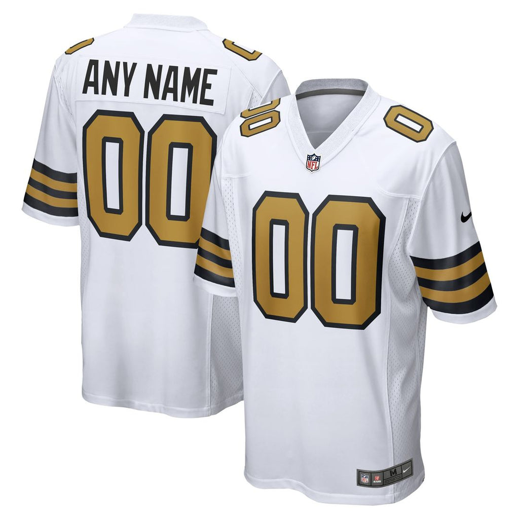 New Orleans Saints Nike White Alternate Custom Game Jersey product image 4, provided for visual reference and product detail