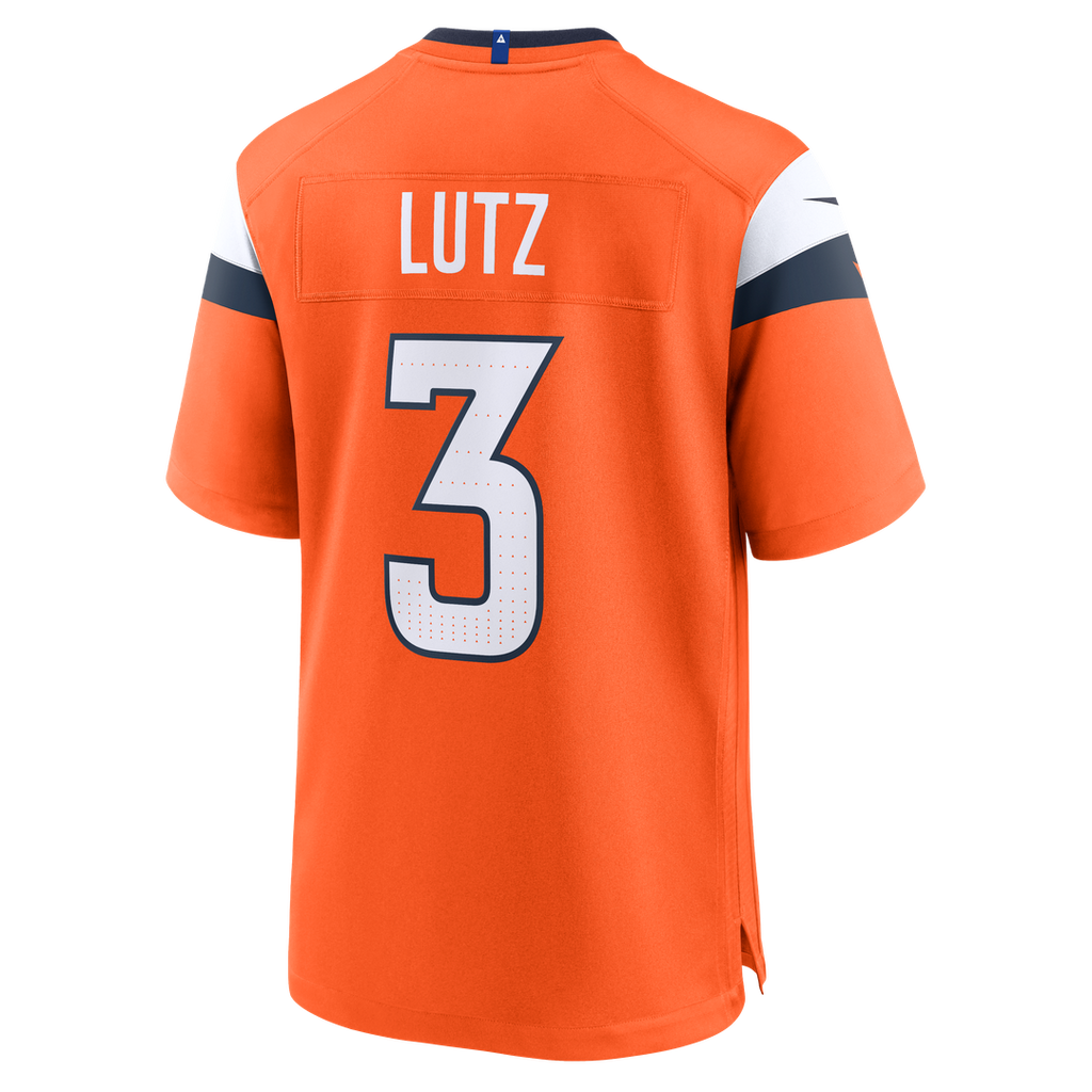 Denver Broncos Wil Lutz Nike Orange Team Game Jersey product image 3, provided for visual reference and product detail review