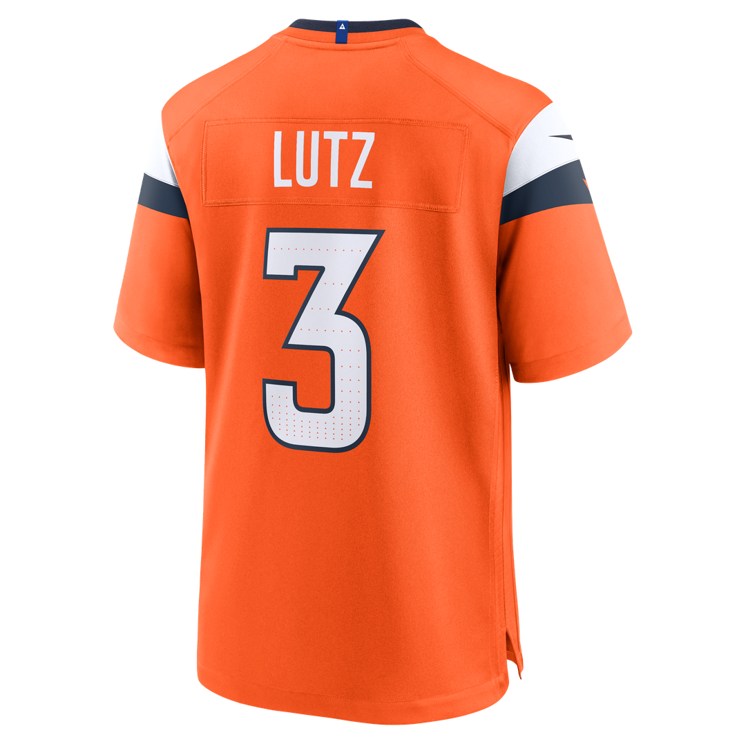 Denver Broncos Wil Lutz Nike Orange Team Game Jersey product image 3, provided for visual reference and product detail review