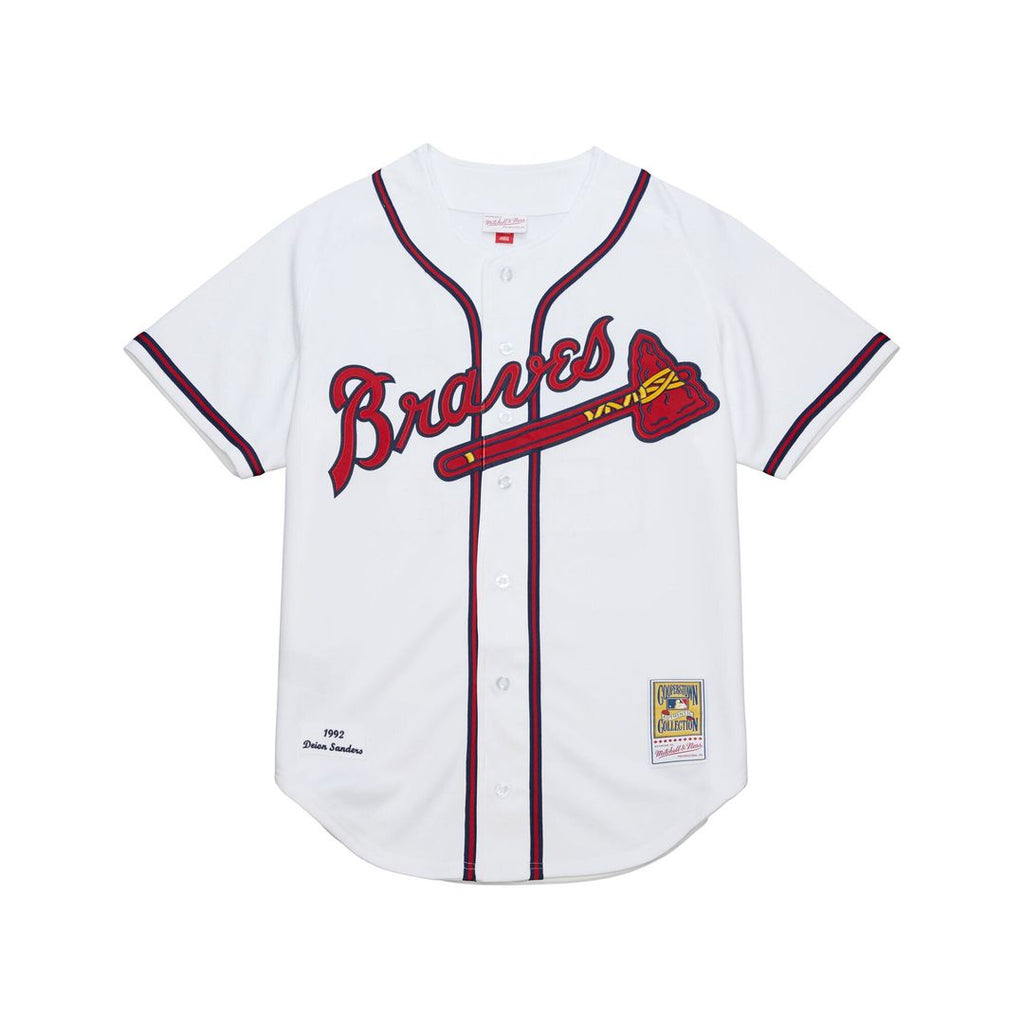 Atlanta Braves Deion Sanders Mitchell & Ness White Cooperstown Collection 1992 Authentic Jersey product image 2, provided