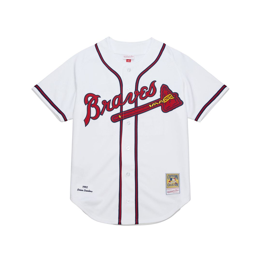 Atlanta Braves Deion Sanders Mitchell & Ness White Cooperstown Collection 1992 Authentic Jersey product image 2, provided