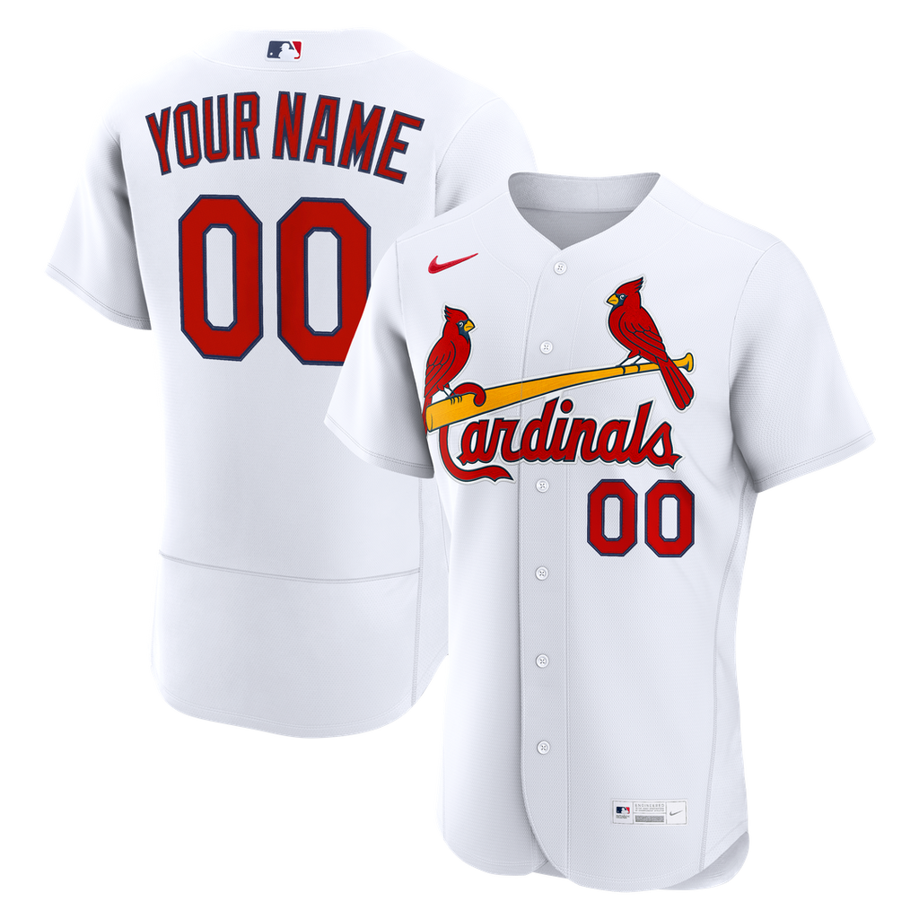 St. Louis Cardinals Nike White Home Authentic Custom Jersey product image 1, provided for visual reference and product