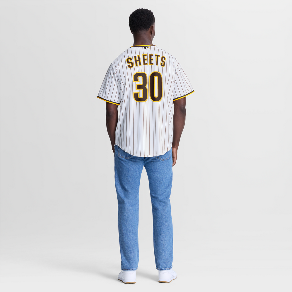 San Diego Padres Gavin Sheets Nike White Home Replica Jersey product image 5, provided for visual reference and product