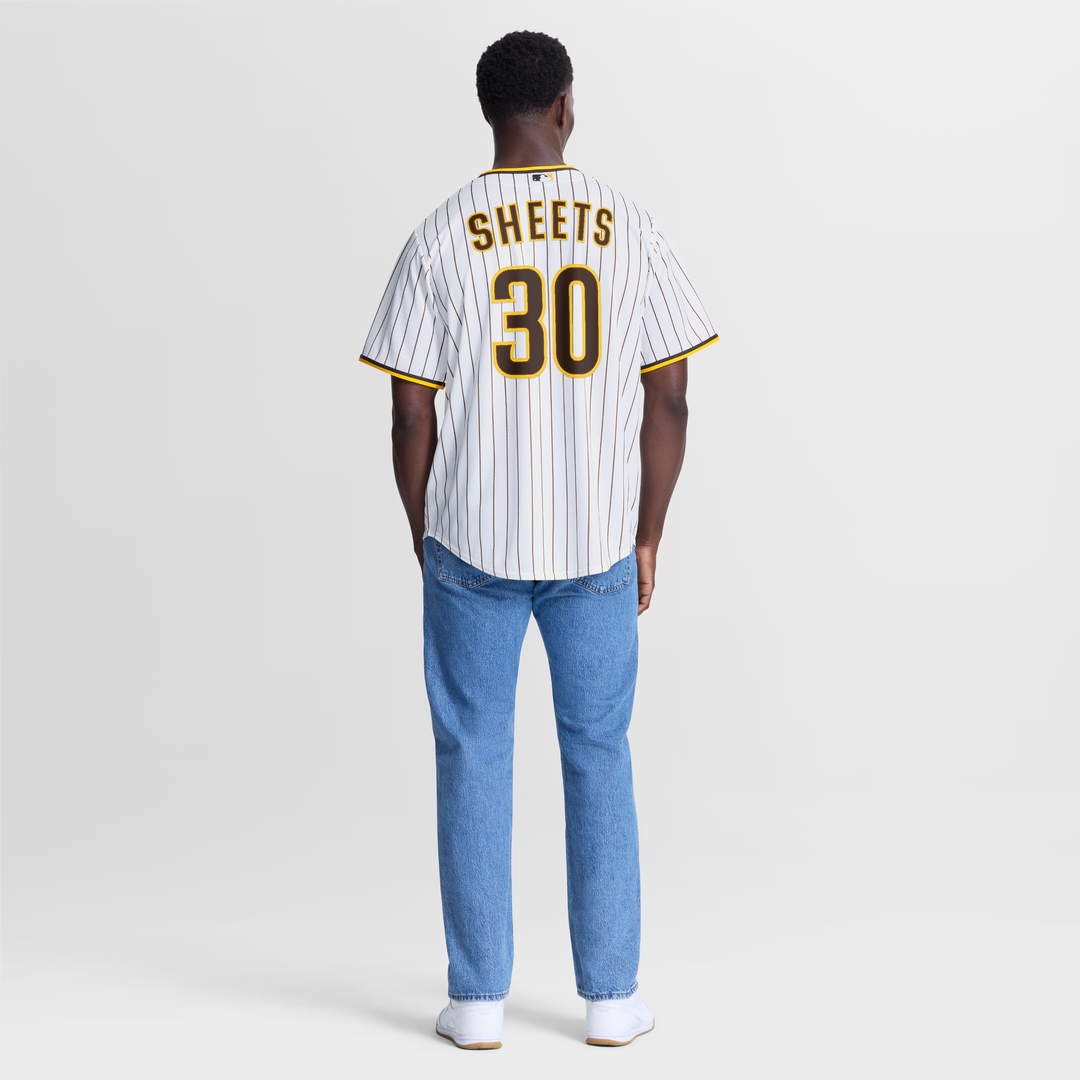 San Diego Padres Gavin Sheets Nike White Home Replica Jersey product image 5, provided for visual reference and product