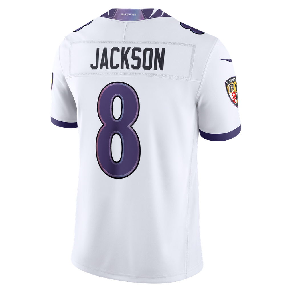 Baltimore Ravens Lamar Jackson Nike White Vapor F.U.S.E. Stitched Limited Jersey product image 7, provided for visual