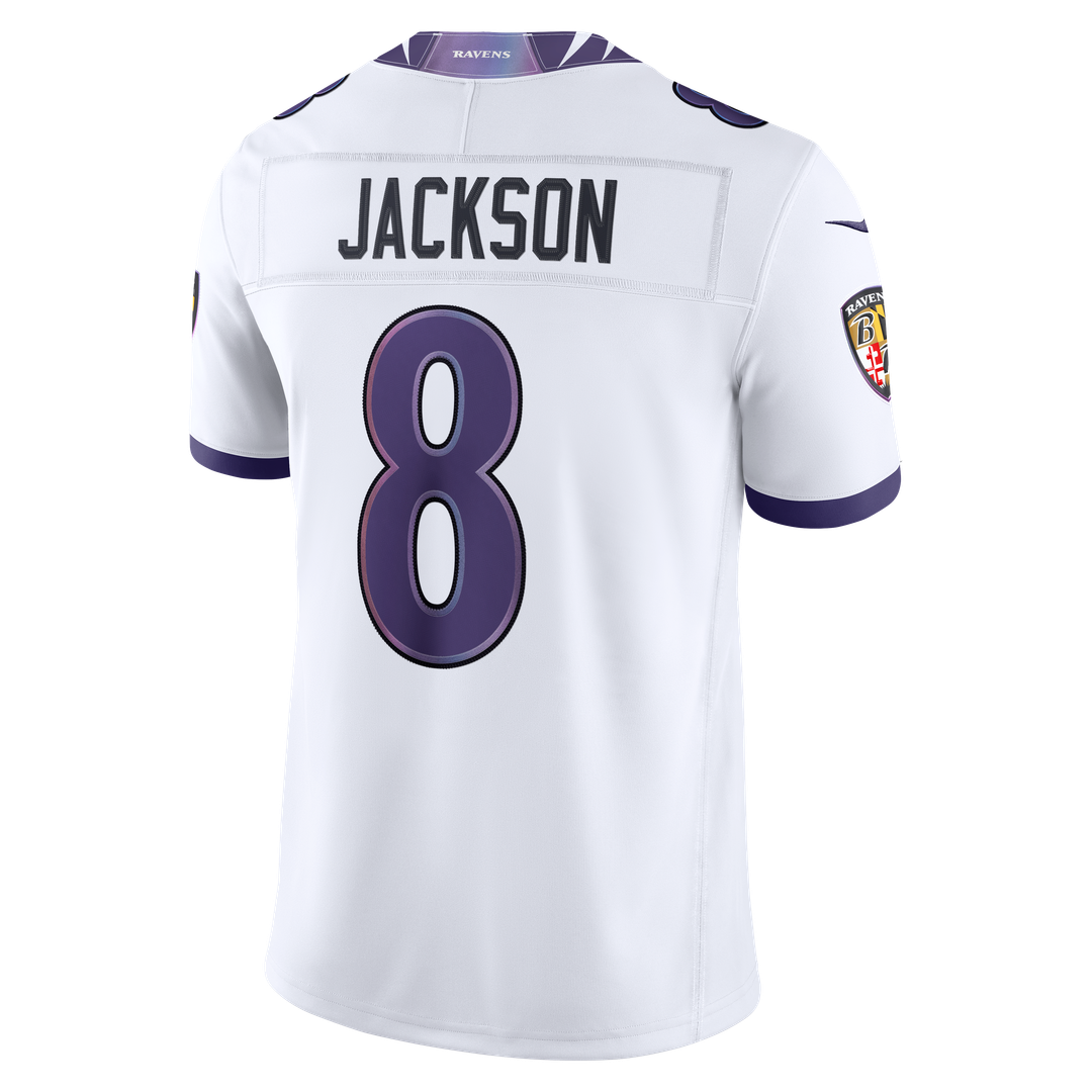 Baltimore Ravens Lamar Jackson Nike White Vapor F.U.S.E. Stitched Limited Jersey product image 7, provided for visual