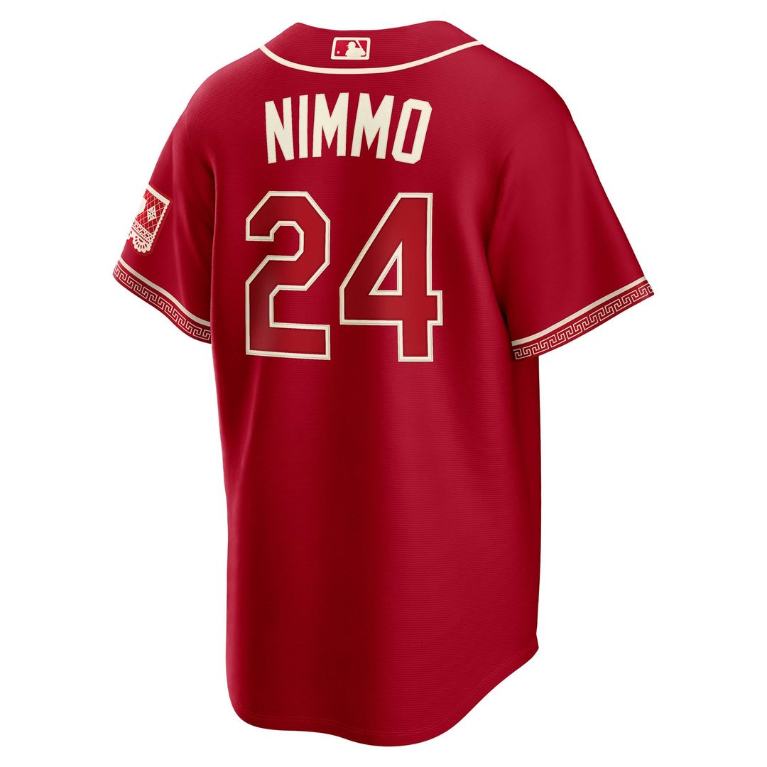 Texas Rangers Brandon Nimmo Nike Red 2026 City Connect Stadium Jersey product image 3, provided for visual reference and