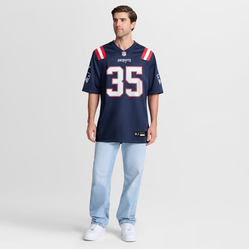 New England Patriots K.J. Britt Nike Navy Team Game Jersey product image 2, provided for visual reference and product detail