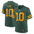 Green Bay Packers Jordan Love Nike Green Alternate Game Jersey product image 1, provided for visual reference and product