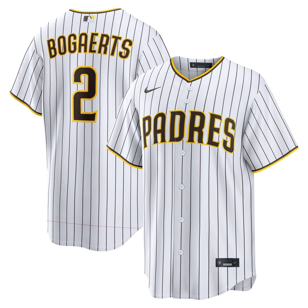San Diego Padres Xander Bogaerts Nike White Home Replica Jersey product image 1, provided for visual reference and product