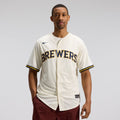 Milwaukee Brewers Nike Cream Home Replica Team Jersey product image 1, provided for visual reference and product detail
