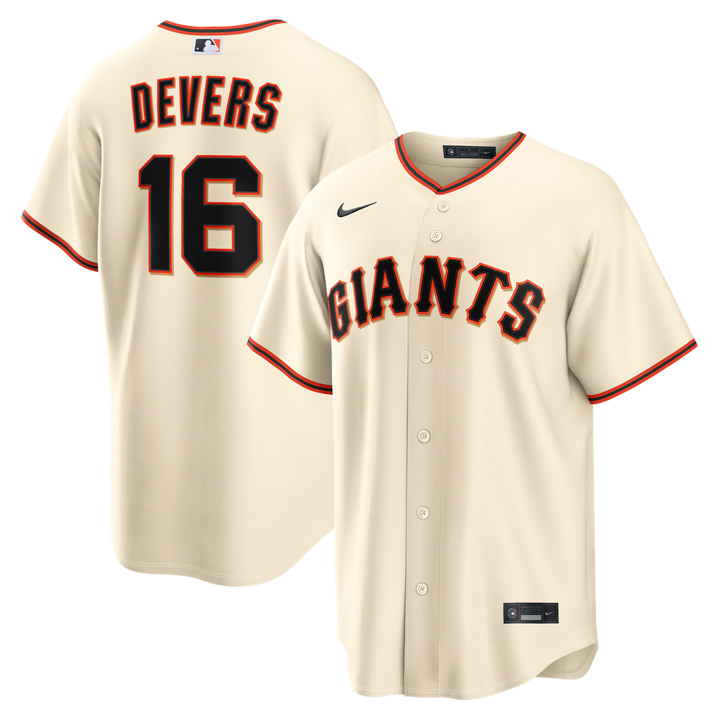 San Francisco Giants Rafael Devers Nike Cream Home Replica Jersey product image 1, provided for visual reference and product