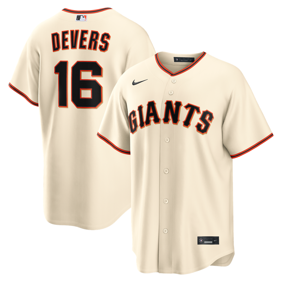 San Francisco Giants Rafael Devers Nike Cream Home Replica Jersey product image 1, provided for visual reference and product