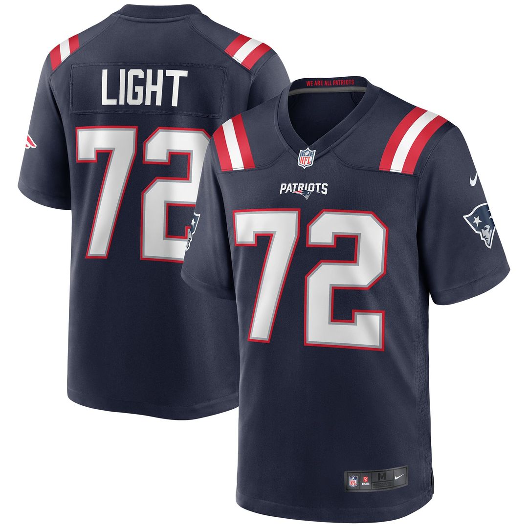 New England Patriots Matt Light Nike Navy Game Retired Player Jersey product image 1, provided for visual reference and