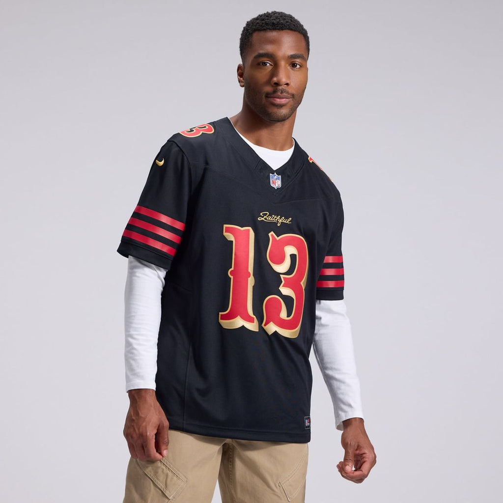 San Francisco 49ers Brock Purdy Nike Black Rivalries Collection Stitched Limited Jersey product image 2, provided for visual