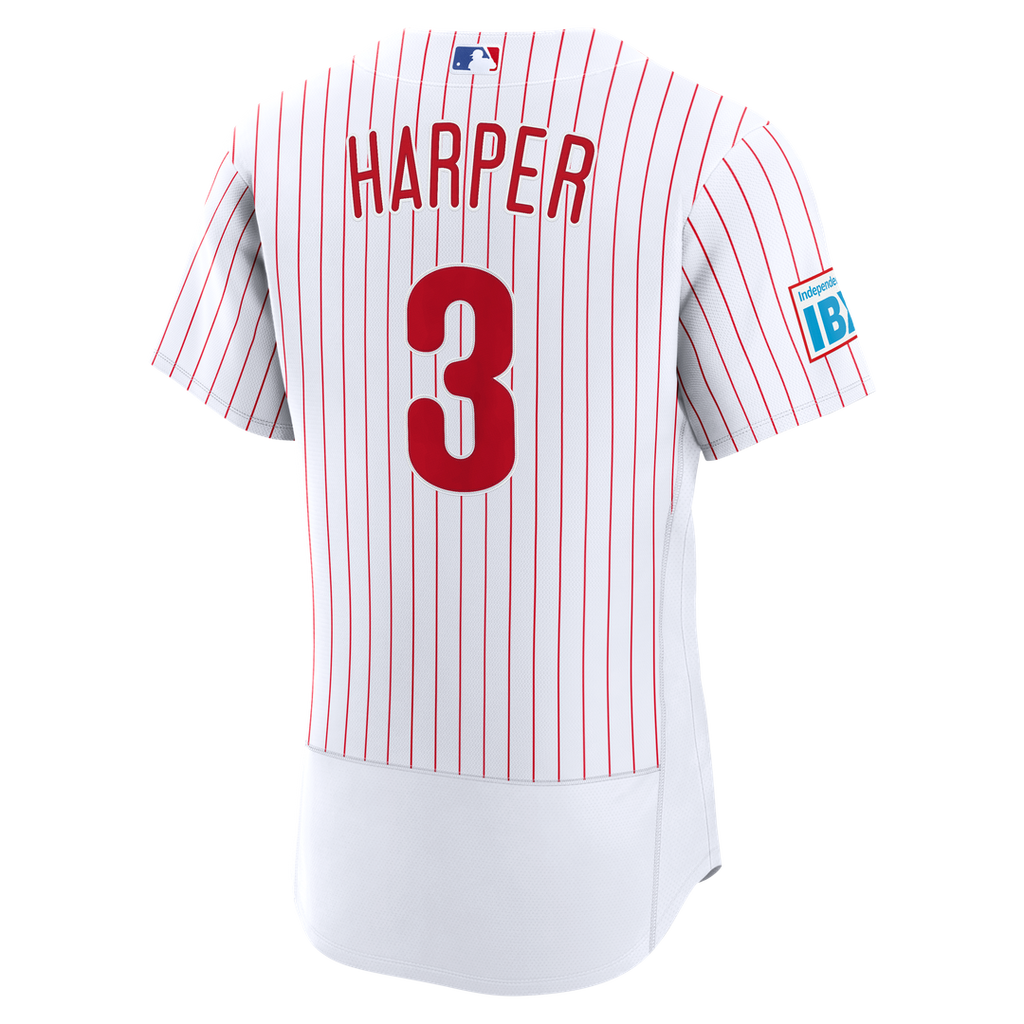 Philadelphia Phillies Bryce Harper Nike White Home Authentic Sponsor Patch Jersey product image 3, provided for visual