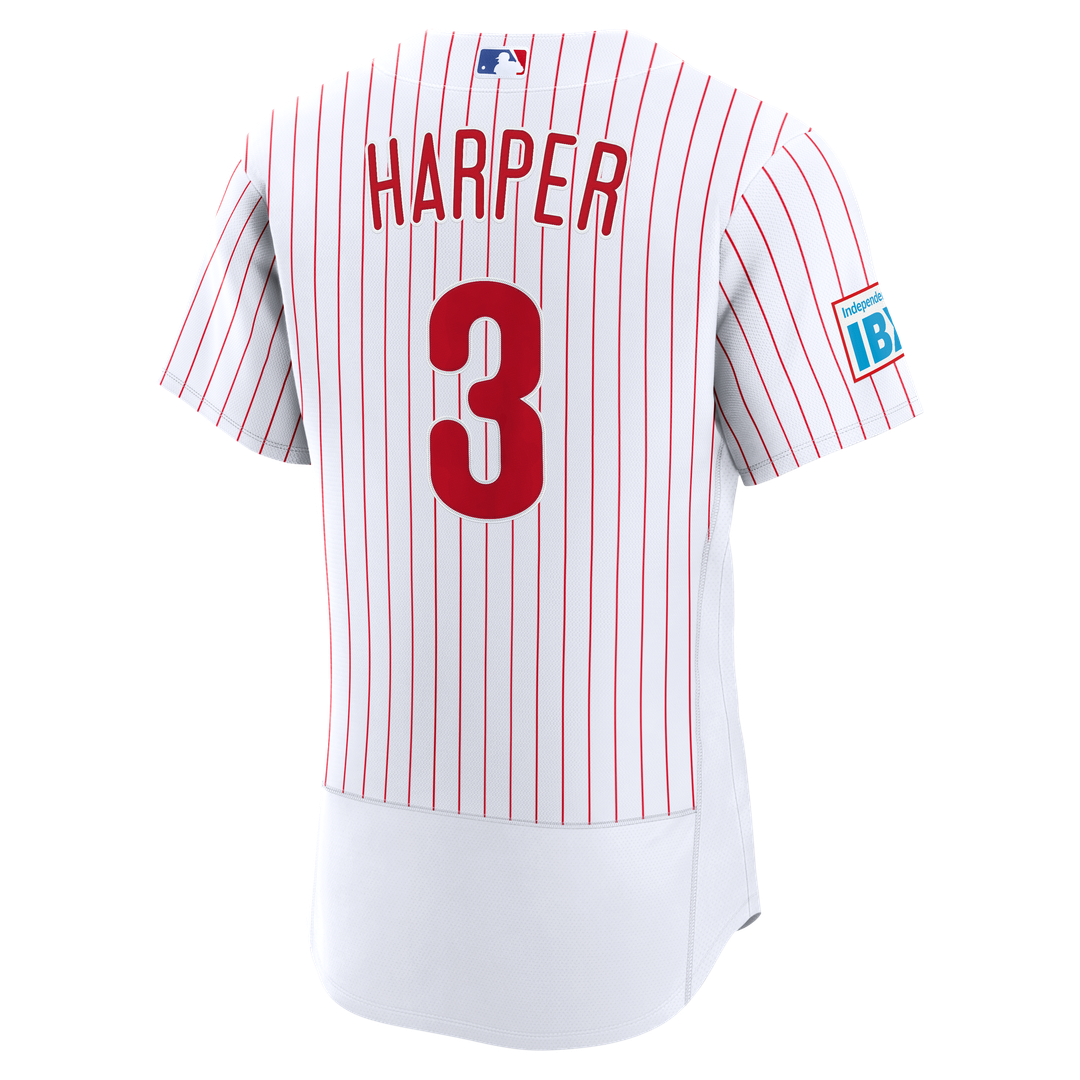Philadelphia Phillies Bryce Harper Nike White Home Authentic Sponsor Patch Jersey product image 3, provided for visual