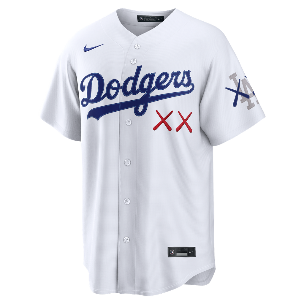 Los Angeles Dodgers Nike x KAWS White Stadium Jersey product image 2, provided for visual reference and product detail review