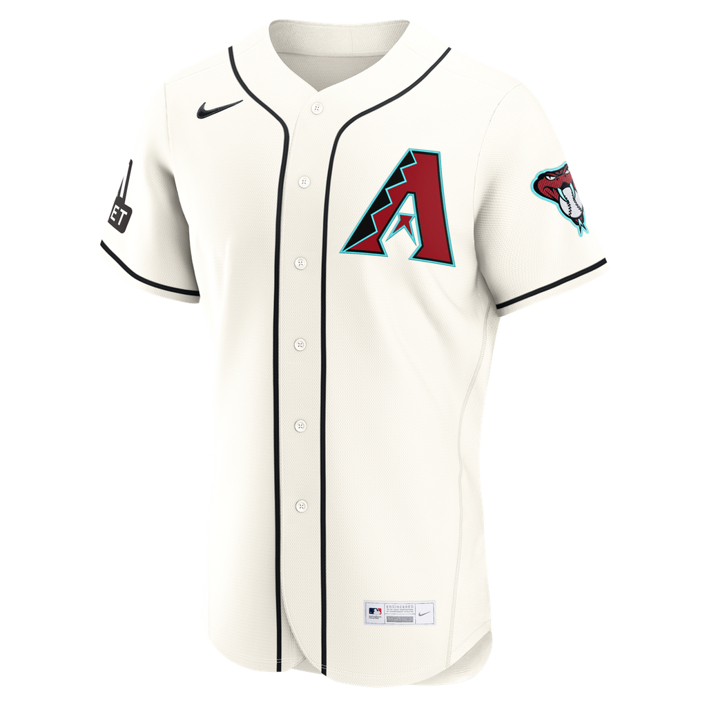 Arizona Diamondbacks Ketel Marte Nike Cream Home Authentic Sponsor Patch Jersey product image 2, provided for visual