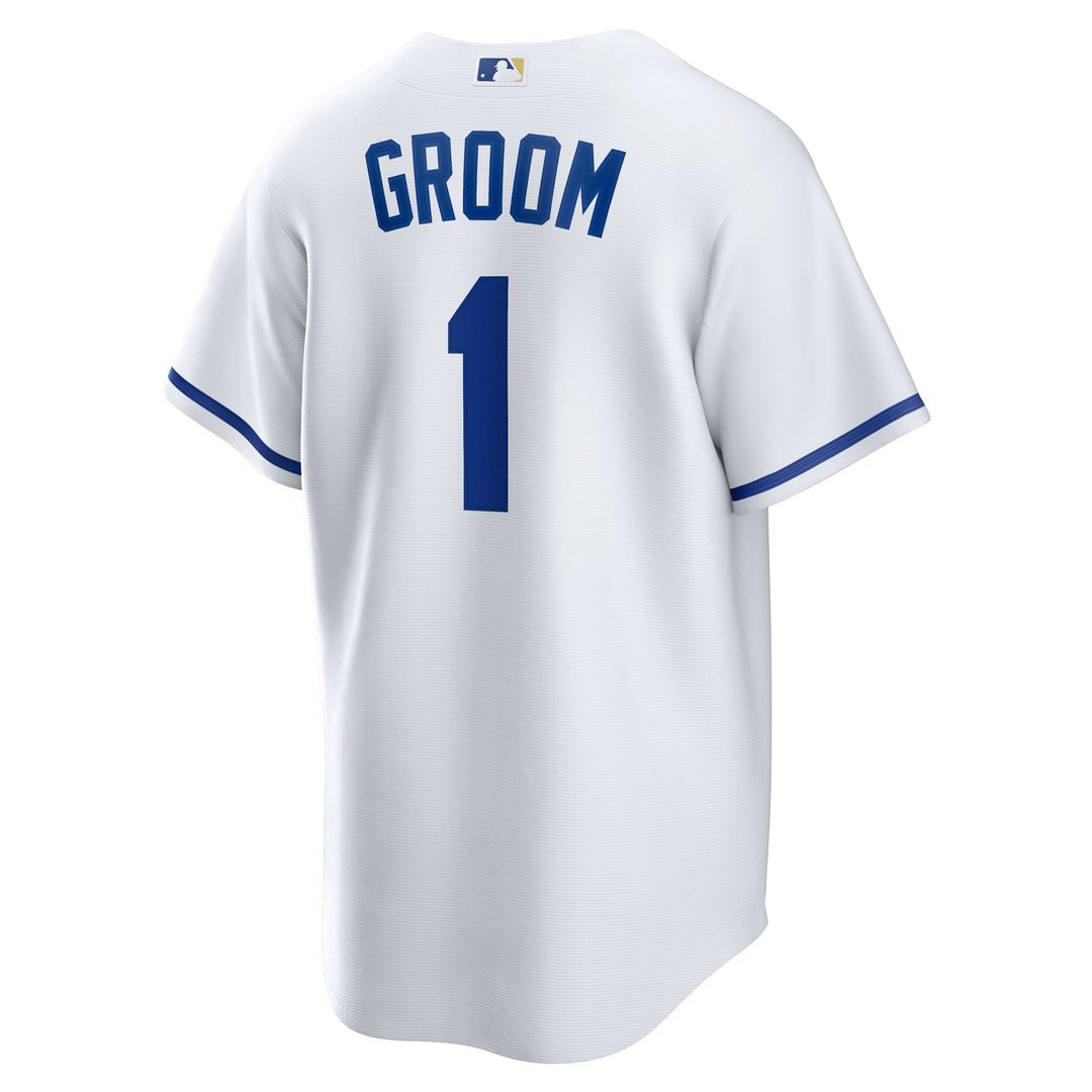 Kansas City Royals Nike White #1 Groom Home Replica Jersey product image 3, provided for visual reference and product detail