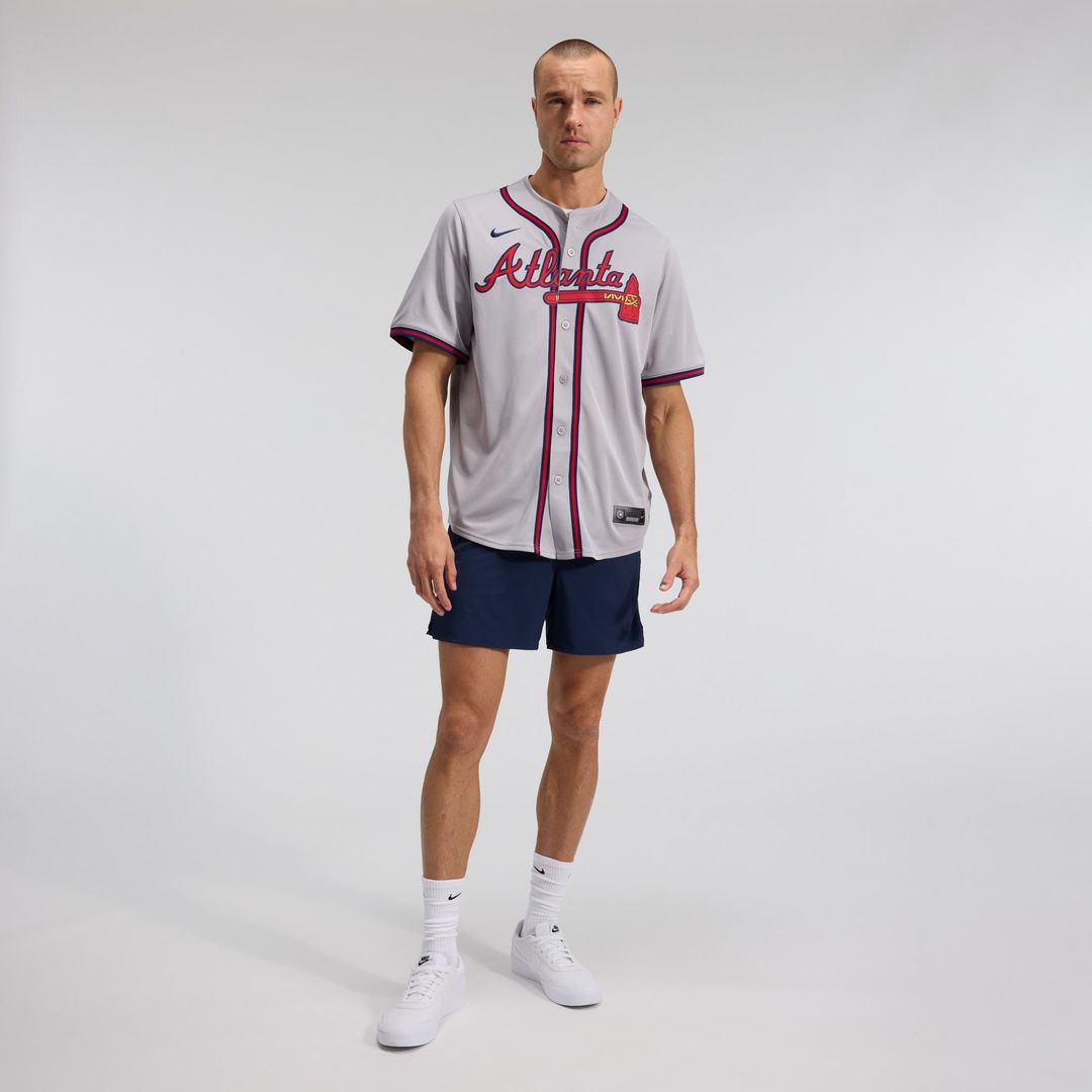 Atlanta Braves Ozzie Albies Nike Gray Road Limited Player Jersey product image 4, provided for visual reference and product