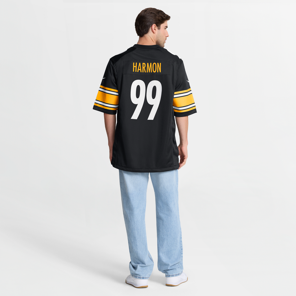 Pittsburgh Steelers Derrick Harmon Nike Black Game Player Jersey product image 8, provided for visual reference and product