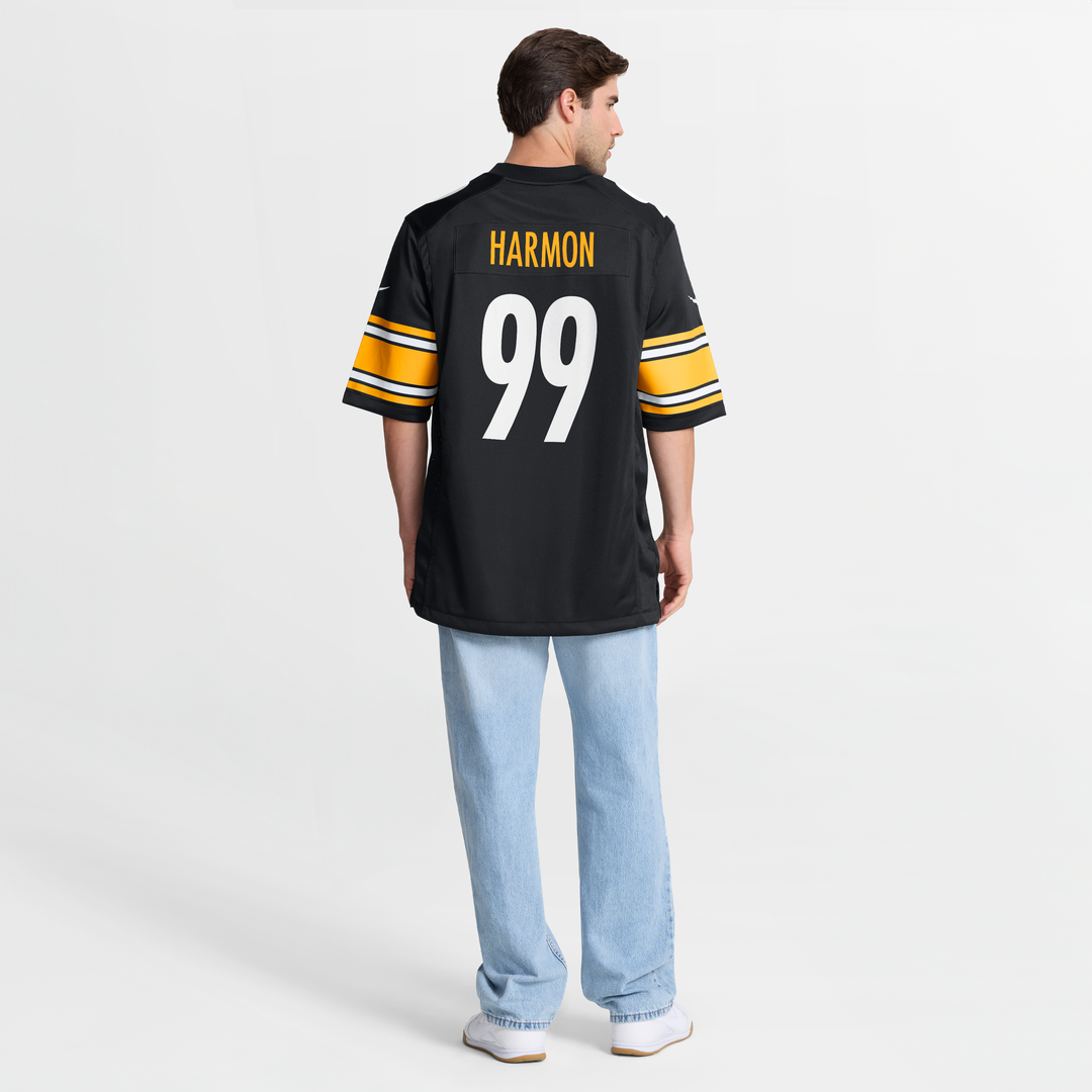 Pittsburgh Steelers Derrick Harmon Nike Black Game Player Jersey product image 8, provided for visual reference and product