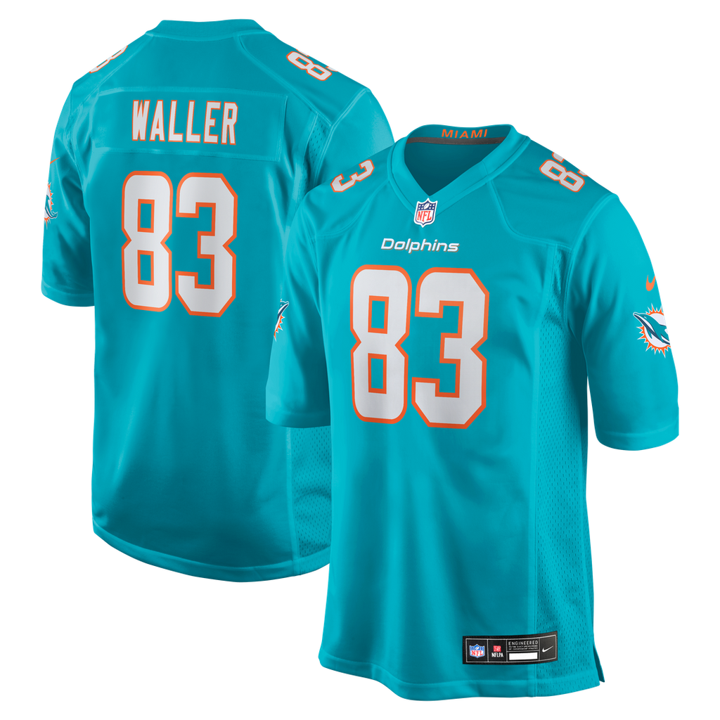 Miami Dolphins Darren Waller Nike Aqua Team Game Jersey product image 1, provided for visual reference and product detail