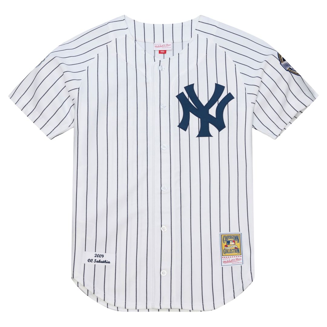 New York Yankees CC Sabathia Mitchell & Ness White 2009 Cooperstown Collection Authentic Jersey product image 2, provided
