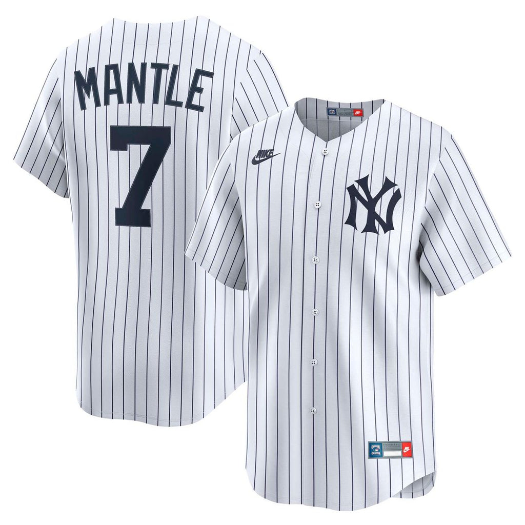 New York Yankees Mickey Mantle Nike White Throwback Cooperstown Collection Limited Jersey product image 1, provided for