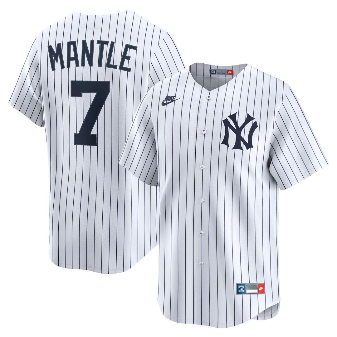 New York Yankees Mickey Mantle Nike White Throwback Cooperstown Collection Limited Jersey product image 1, provided for