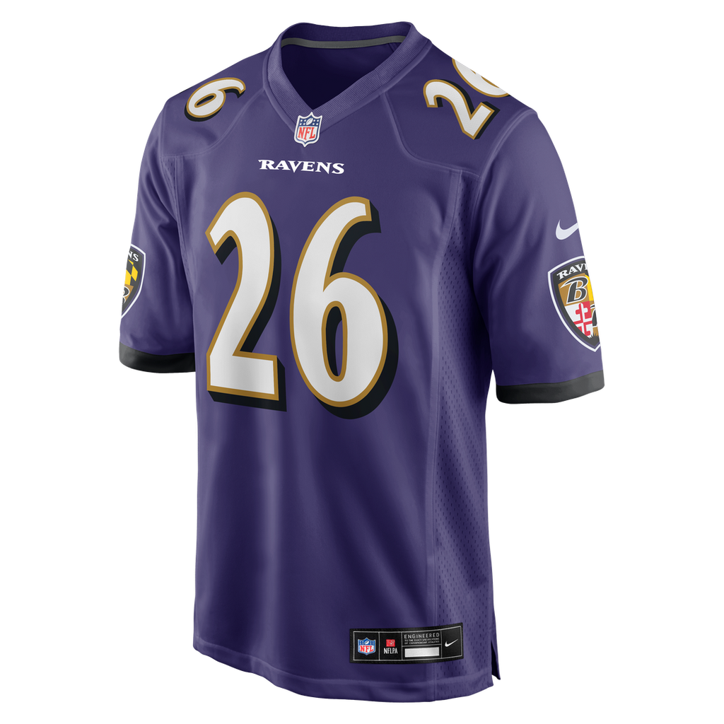 Baltimore Ravens Rasheen Ali Nike Purple Team Game Jersey product image 2, provided for visual reference and product detail