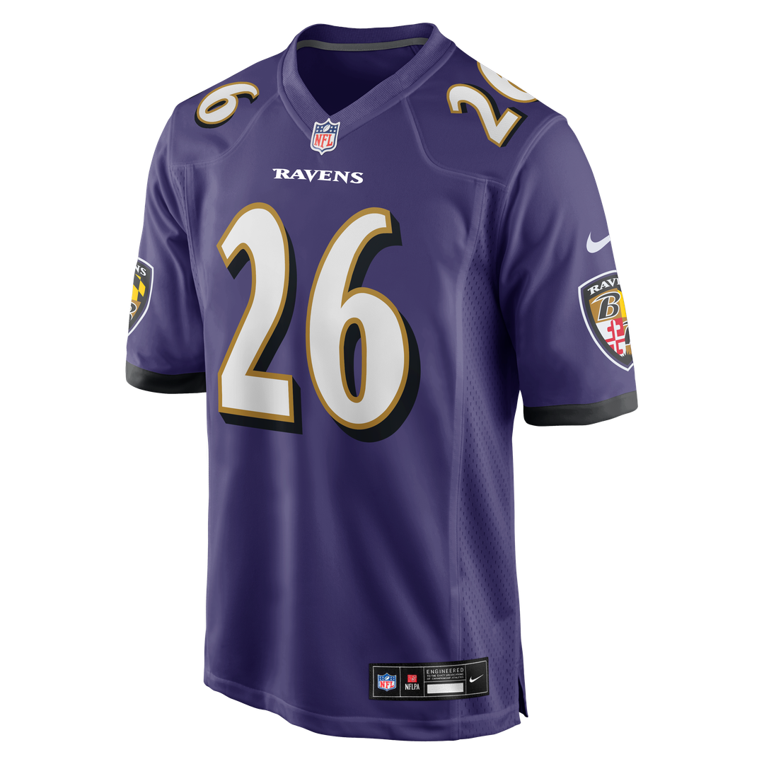 Baltimore Ravens Rasheen Ali Nike Purple Team Game Jersey product image 2, provided for visual reference and product detail
