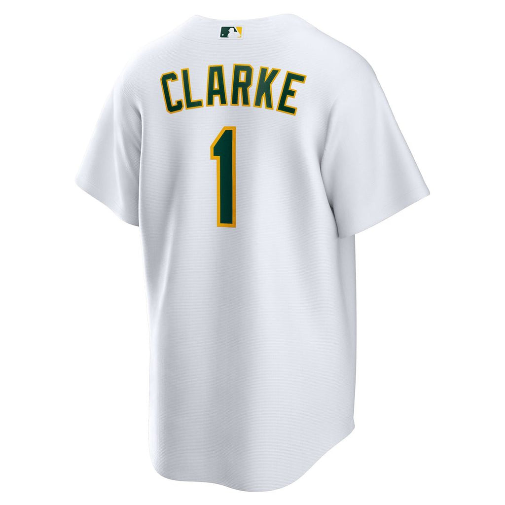 Athletics Denzel Clarke Nike White Home Replica Jersey product image 3, provided for visual reference and product detail