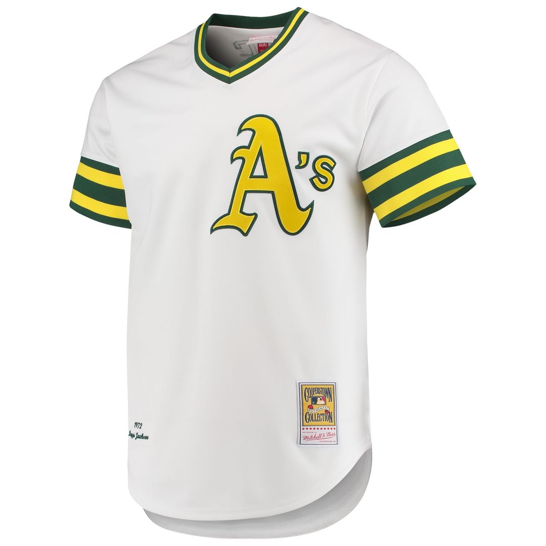 Athletics Reggie Jackson Mitchell & Ness White 1972 Cooperstown Collection Authentic Jersey product image 2, provided for