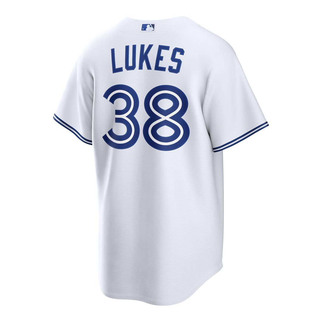 Toronto Blue Jays Nathan Lukes Nike White Home Replica Jersey product image 3, provided for visual reference and product