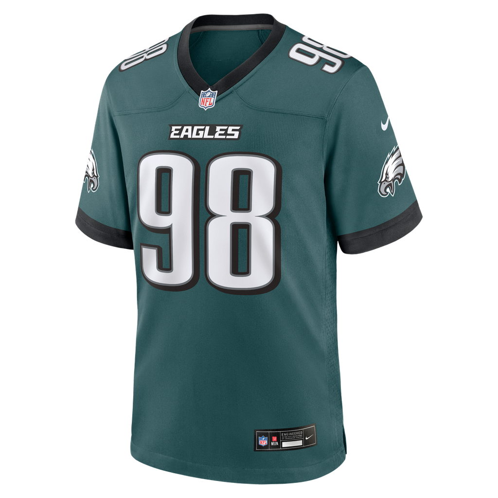 Philadelphia Eagles Jalen Carter Nike White Game Jersey product image 21, provided for visual reference and product detail