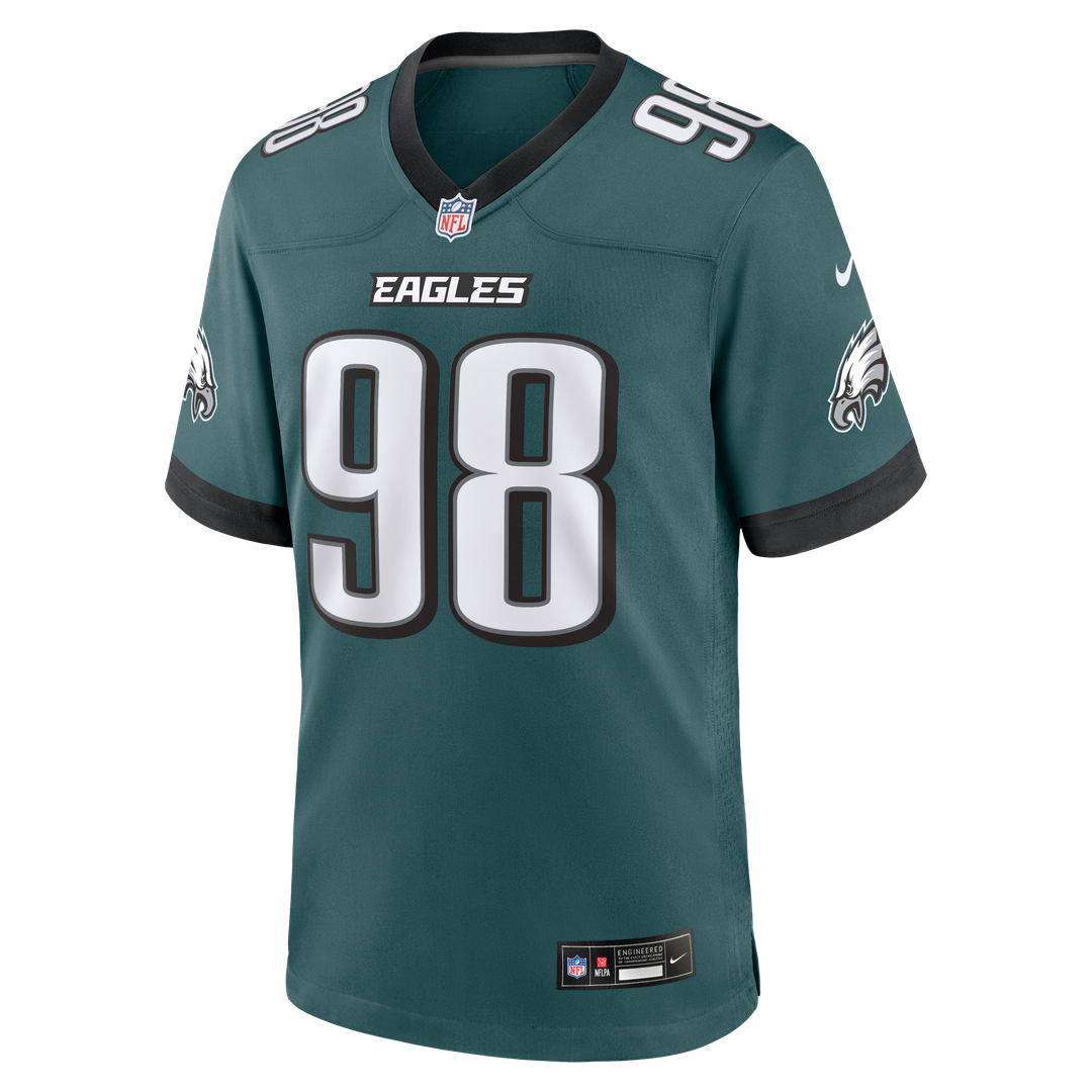 Philadelphia Eagles Jalen Carter Nike White Game Jersey product image 21, provided for visual reference and product detail