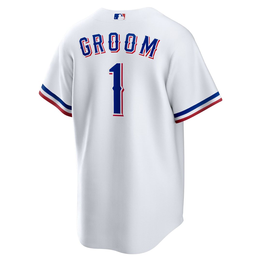 Texas Rangers Nike White #1 Groom Home Replica Jersey product image 3, provided for visual reference and product detail