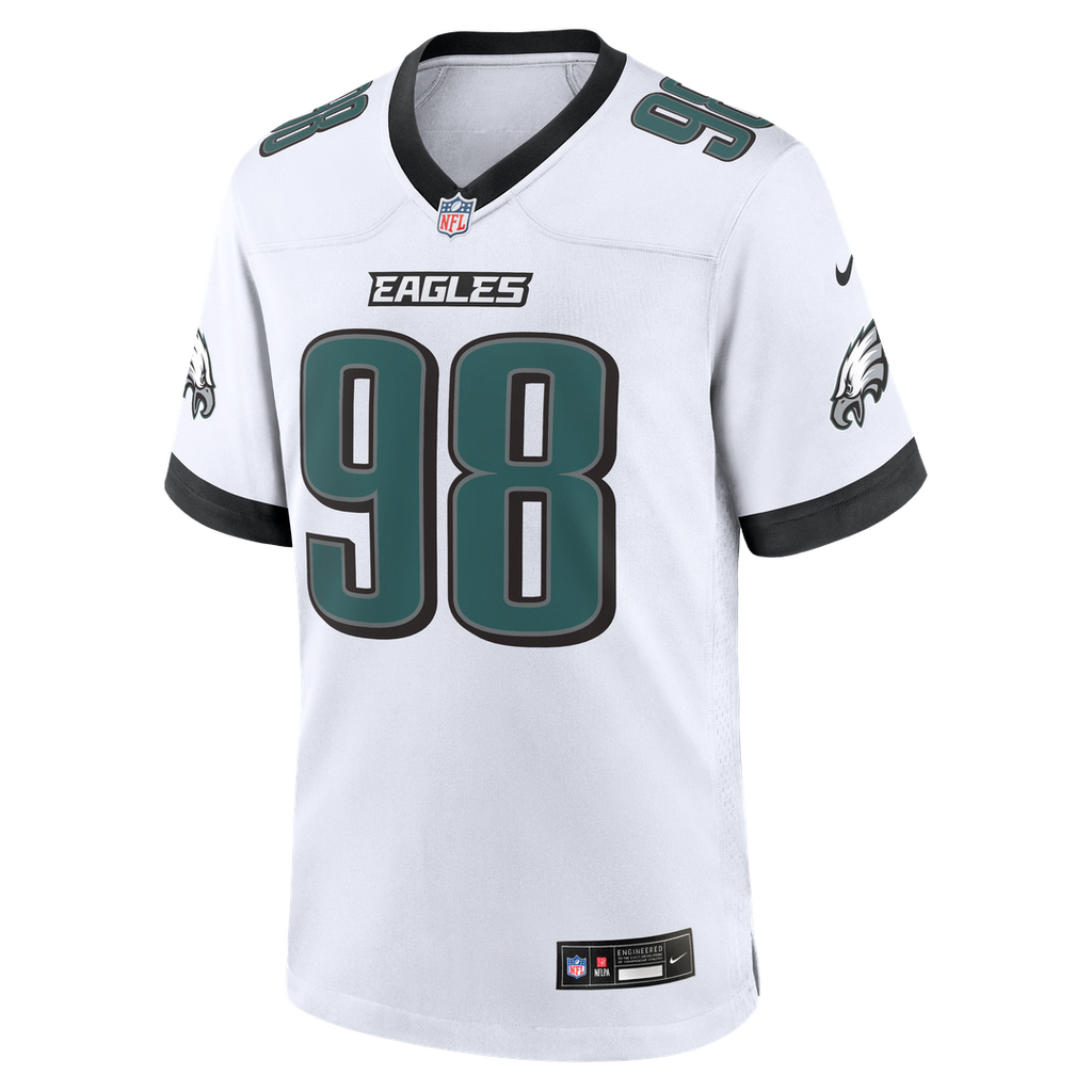 Philadelphia Eagles Jalen Carter Nike White Game Jersey product image 5, provided for visual reference and product detail