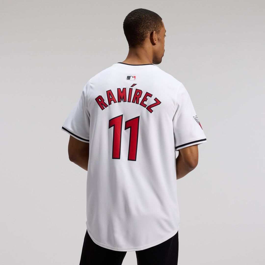 Cleveland Guardians Jose Ramirez Nike White Home Limited Player Jersey product image 3, provided for visual reference and