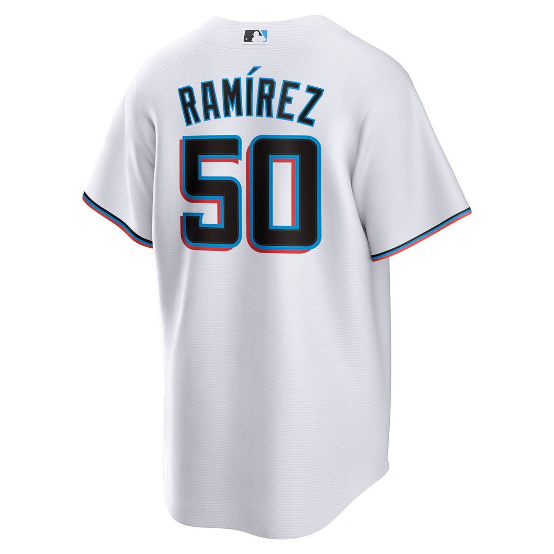 Miami Marlins Agustín Ramírez Nike White Home Replica Jersey product image 3, provided for visual reference and product