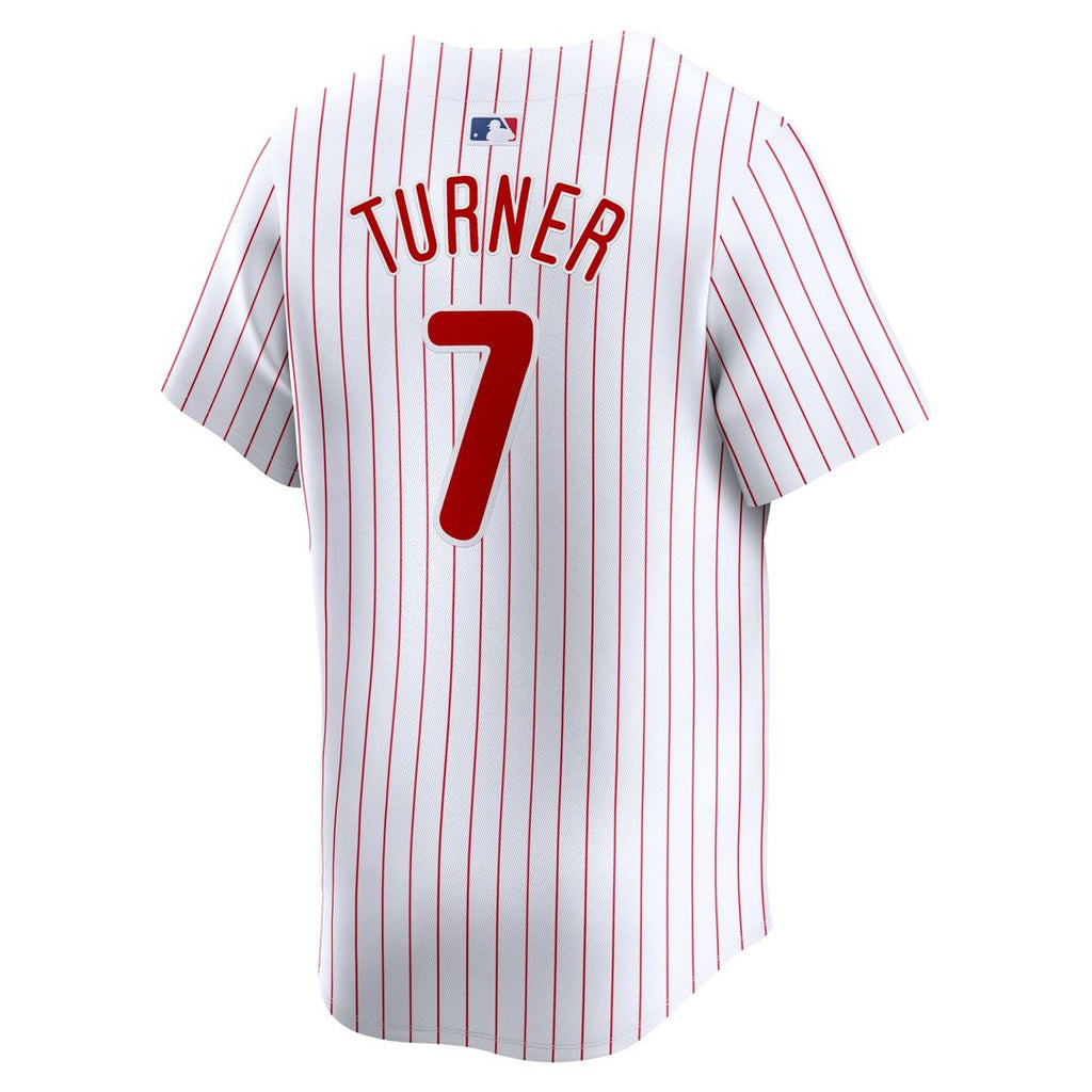 Philadelphia Phillies Trea Turner Nike White Home Limited Player Jersey product image 3, provided for visual reference and