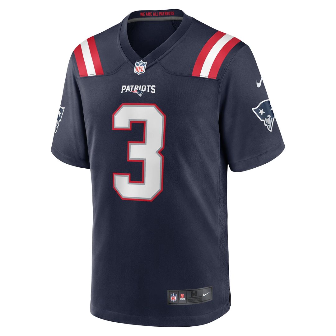 New England Patriots Demario Douglas Nike Navy Game Jersey product image 2, provided for visual reference and product detail