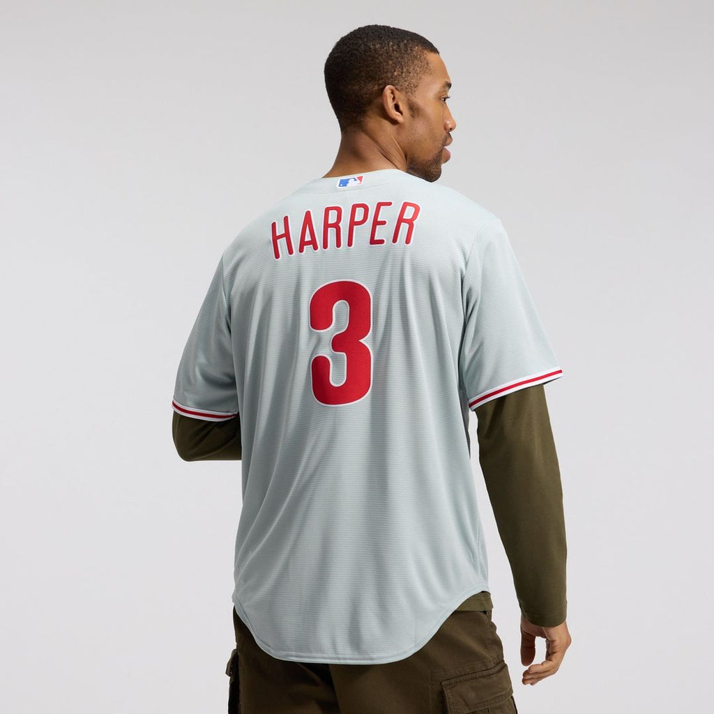 Philadelphia Phillies Bryce Harper Nike Gray Road Replica Jersey product image 16, provided for visual reference and product